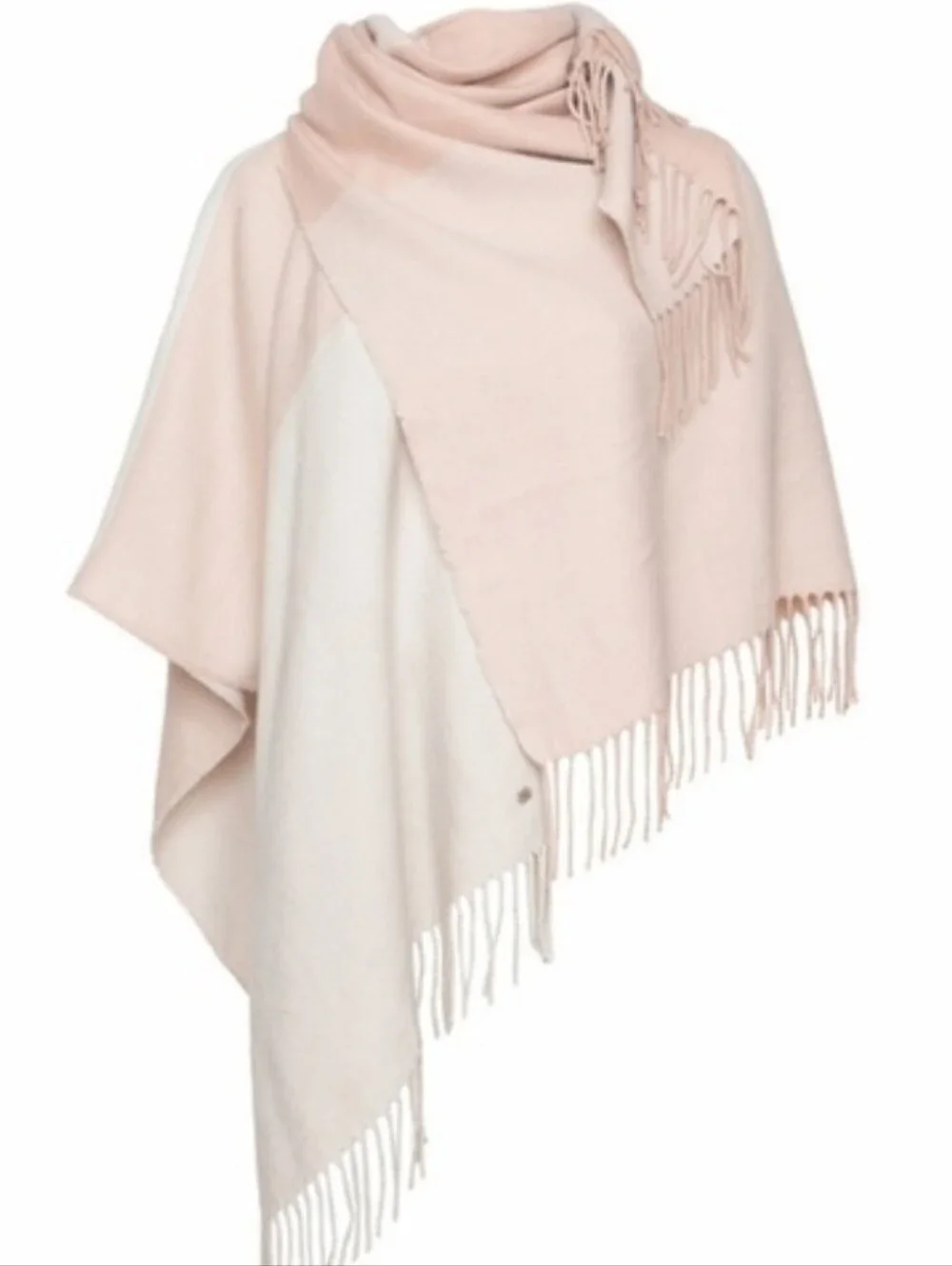 Soia & Kyo Blush Cream Ivory Soft Woven Knit Wrap Fringe NWT One Size Fits Most